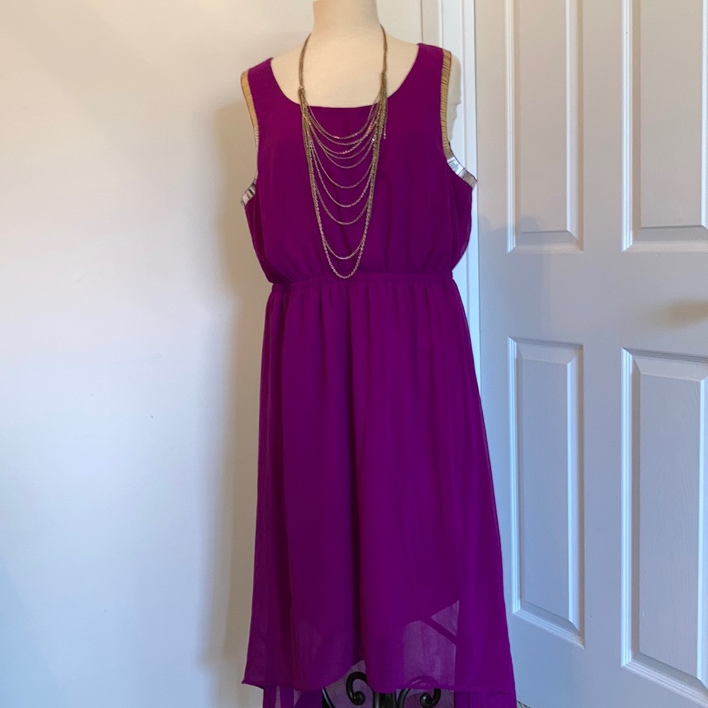 Forever 21 purple magenta high-low dress 2x